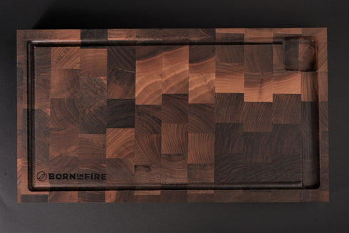 XL DASKA ZA REZANJE S KANALOM ORAH 54 X 30 X 4 CM END GRAIN KONSTRUKCIJA