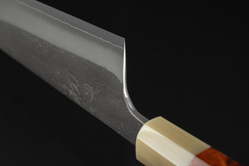 Hatsukokoro Yoshikane SKD Nashiji Gyuto 240 / Bubinga Burl drška, White Buffalo Horn