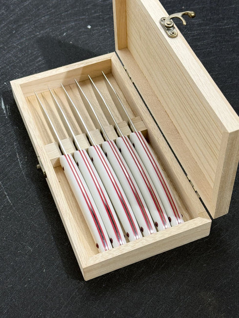 BOOYO XINGUO SANDVIK 14C28N STEAK KNIVES / 6 PIECES WITH BOX