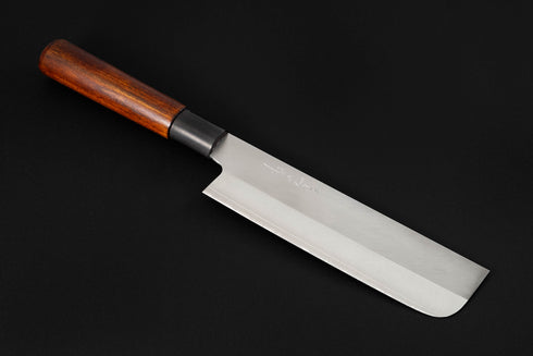 YAMATO MIYAWAKI VG10 MIGAKI STAINLESS CLAD NAKIRI 170 MM / BUBINGA HANDLE / BRASS FERRULE