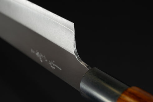 YAMATO MIYAWAKI VG10 MIGAKI STAINLESS CLAD NAKIRI 170 MM / BUBINGA HANDLE / BRASS FERRULE