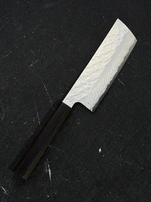 NIGARA VG10 DAMASCUS TSUCHIME NAKIRI 170 MM / EBONY HANDLE