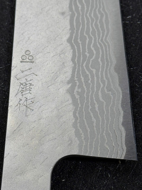 NIGARA VG10 DAMASCUS TSUCHIME SANTOKU 180 MM / EBONY HANDLE