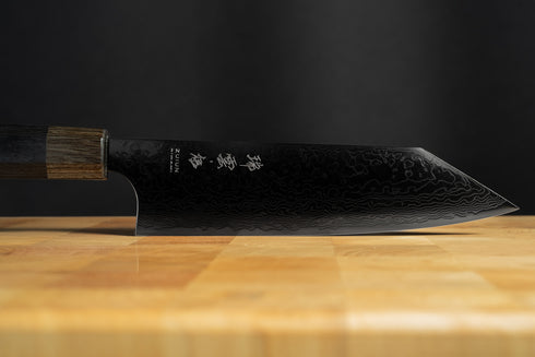 SEKI KANETSUGU ZUIUN KIWAMI SG2 DAMASCUS DLC COATING KIRITSUKE 180 / KUROISHIME SAYA & WOODEN BOX