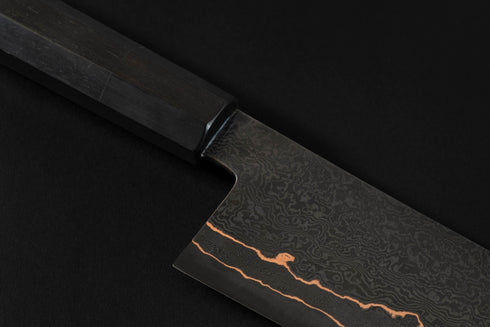 Nguyen Thi Luyen 52100 Cu-Mai Gyuto 240 mm / Ebony Handle with Buffalo Horn Ferrule