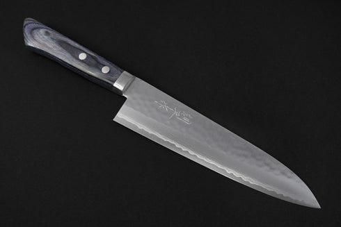 KUNIO MASUTANI VG-10 TSUCHIME-DAMASCUS GYUTO 180 MM / HANDLE BLUE PAKKA WOOD