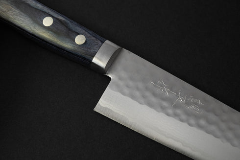 KUNIO MASUTANI VG-10 TSUCHIME-DAMASCUS GYUTO 180 MM / HANDLE BLUE PAKKA WOOD