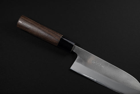 GIHEI BLUE NO.2 STAINLESS CLAD SANTOKU 165 SATIN FINISH