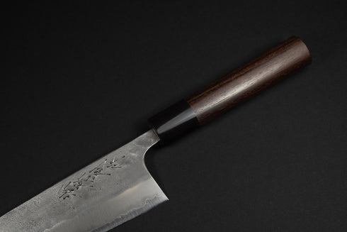MATSUBARA BLUE NO. 2 NASHIJI STAINLESS CLAD GYUTO 180 MM / DRŠKA POLU-OVALNO RUŽINO DRVO
