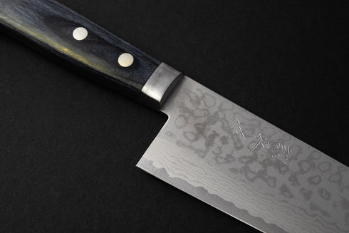 KUNIO MASUTANI VG-10 SAIRYU DAMASCUS SANTOKU 170 MM / HANDLE BLUE PAKKA WOOD