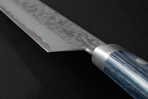 KUNIO MASUTANI VG-10 SAIRYU DAMASCUS GYUTO 180 MM / HANDLE BLUE PAKKA WOOD