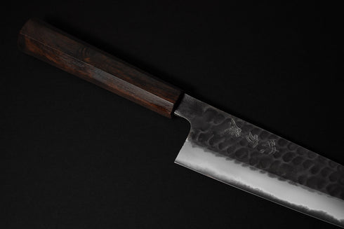 HINOURA 'AJIKATAYA' SHIROGAMI NO.2 KUROUCHI TSUCHIME GYUTO 240 MM