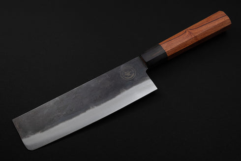 'FBH' NAKIRI 180 MM / KUROUCHI 5160 ČELIK / DRŠKA OD EGZOTIČNOG DRVA U NARANČASTOM  TONU