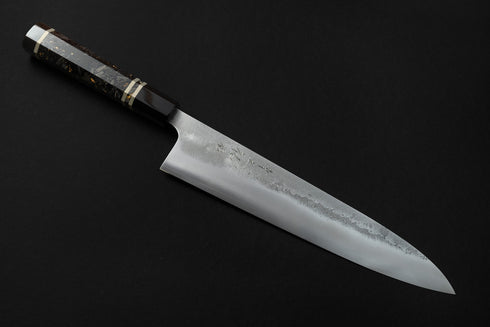 KONOSUKE FUKU SLD NASHIJI GYUTO 240 / MARBLE CARBON FIBER GOLD LEAF HANDLE