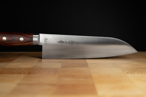 HAYASHI KOGYO SHIRASAGI NO HANA SLD SANTOKU 170 MM MAHOGANY PATTERN