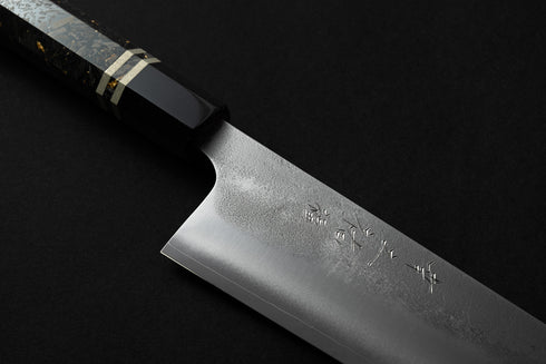 KONOSUKE FUKU SLD NASHIJI GYUTO 240 / MARBLE CARBON FIBER GOLD LEAF HANDLE