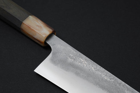 KONOSUKE FUKU SLD NASHIJI GYUTO 240 MM / HANDLE EBONY - MARBLE HORN FERRULE END CAP