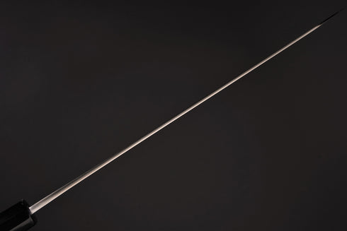 HATSUKOKORO YOSHIKANE SKD GYUTO 240 CUSTOM / RESIN BOLSTERS / CARBON FIBER GOLD LEAF / 3 NICKEL SILVER RINGS