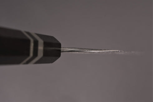 KISUKE MANAKA BLUE 1 HON-WARIKOMI KUROUCHI TSUCHIME GYUTO 240 WITH BLACK BUFFALO EBONY HANDLE / SILVER RINGS