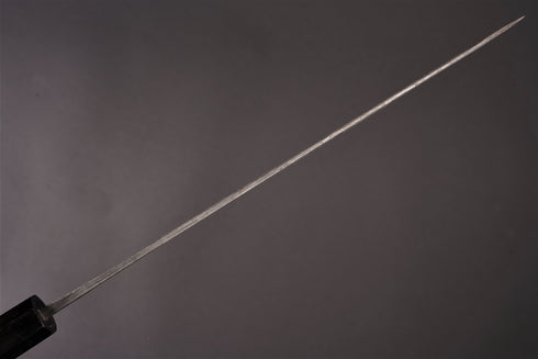 KISUKE MANAKA BLUE 1 HON-WARIKOMI KUROUCHI TSUCHIME GYUTO 240 WITH BLACK BUFFALO EBONY HANDLE / SILVER RINGS