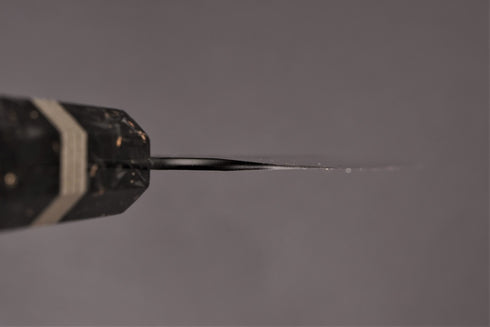 NIGARA SG2 TSUCHIME GYUTO 210 WITH RESIN BOLSTERS /CARBON FIBER GOLD LEAF/ SILVER RINGS