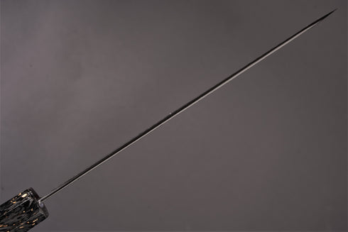 NIGARA SG2 TSUCHIME GYUTO 210 WITH RESIN BOLSTERS /CARBON FIBER GOLD LEAF/ SILVER RINGS