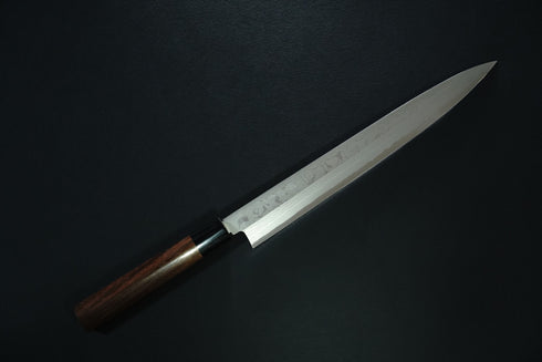SAWAKAZUMA GENMEI TOSHI YANAGIBA 270 MM LAMINATED WHITE STEEL NO.2 DAMASCUS