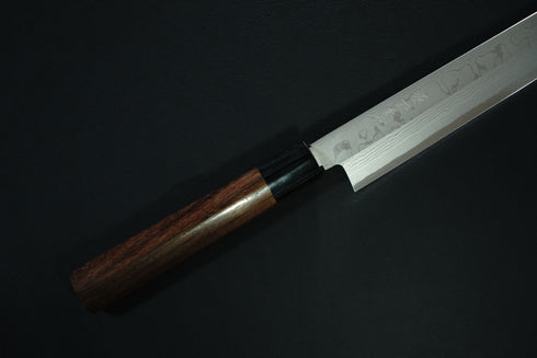SAWAKAZUMA GENMEI TOSHI YANAGIBA 270 MM LAMINATED WHITE STEEL NO.2 DAMASCUS