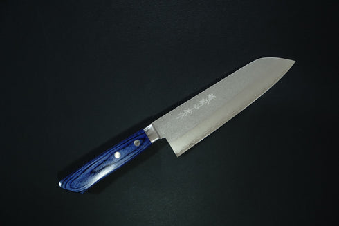 KUNIO MASUTANI VG1 SANTOKU 170 SATIN FINISH BLUE MAHOGANY