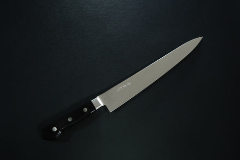 SAWAKAZUMA GENMEI TOSAKU 'SENPU' SUJIHIKI 240 VG10 33-LAYER WHIRLWIND DAMASCUS FINISH