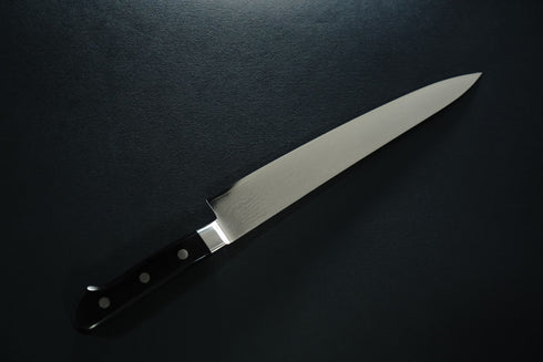 SAWAKAZUMA GENMEI TOSAKU 'SENPU' SUJIHIKI 240 VG10 33-LAYER WHIRLWIND DAMASCUS FINISH