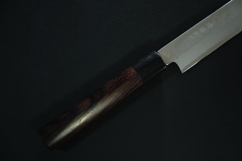SAWAKAZUMA GENMEI TOSHI YANAGIBA 240 MM SINGLE BEVEL, LAMINATED WHITE STEEL NO.2 DAMASCUS