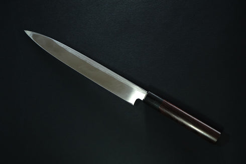 SAWAKAZUMA GENMEI TOSHI YANAGIBA 240 MM SINGLE BEVEL, LAMINATED WHITE STEEL NO.2 DAMASCUS