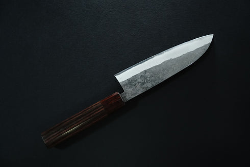 SANTOKU STAINLESS CLAD BLUE STEEL NO. 2 KUROUCHI ROSEWOOD 165 MM